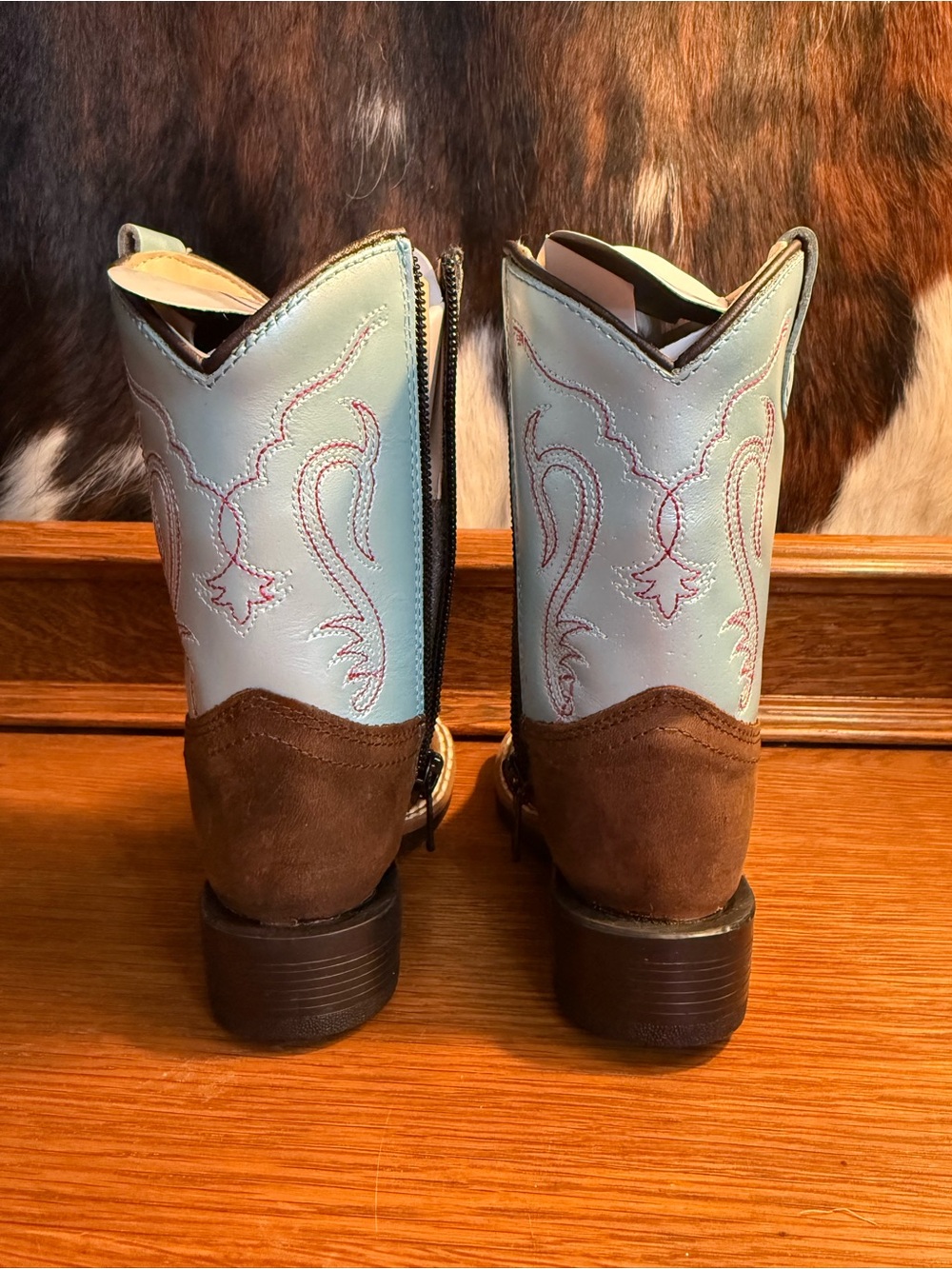Old West Toddler Girls’ Western Turquoise & Pink Boots - Size 4 - NEW IN BOX - Picture 3 of 6